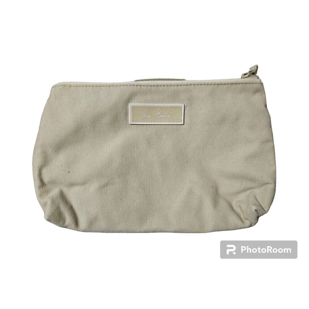Vera Bradley Dockside Cosmetic Makeup Clutch Sand Tan